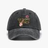 Guns and Roses Print Soft Top Denim Baseball Hat Fashion Vintage Washed Denim Hat Outdoor Casual Unisex Adjustable Hats