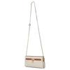 Michael Kors Hamilton Moderne Lettered All-over Gold Hardware Coated Canvas Crossbody Bag Mini Women's Vanilla White