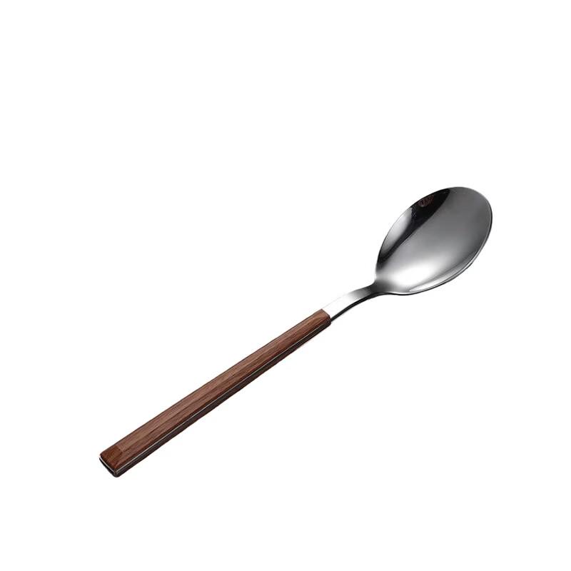 Qianxing 430 Stainless Steel Wood Grain Handle Tea Spoon Set