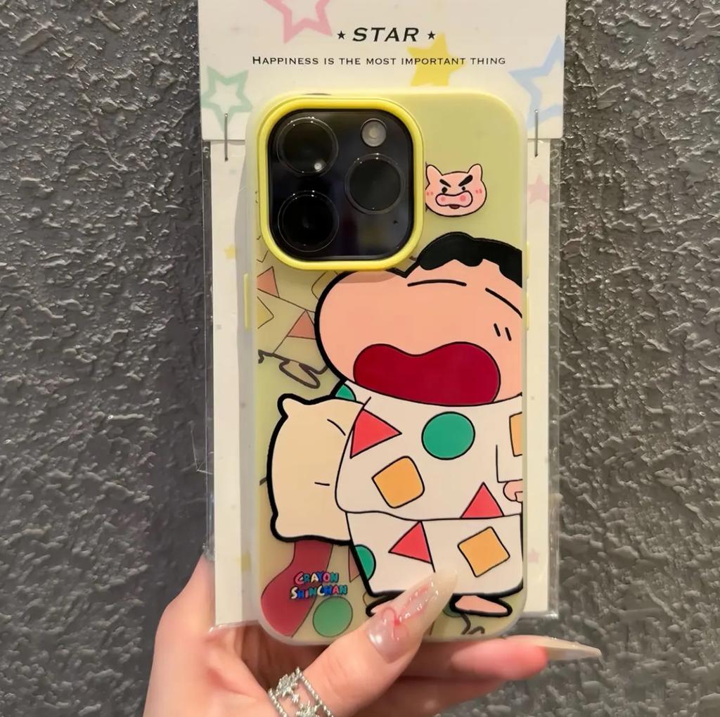 Cartoon animation crayon small new application apple 17 matte skin feeling mobile phone case iPhone16 anti-drop 15/14/13