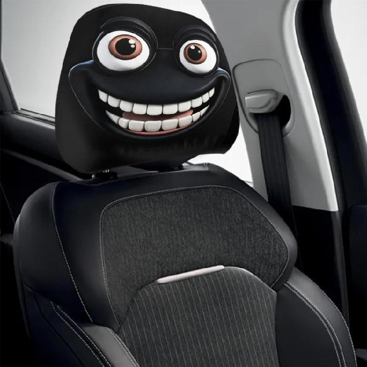 Playful Frogs Car Headrest Covers Easy Install Polyester Fabric Creative Frogs Car Decors Vehicle Interior Protection