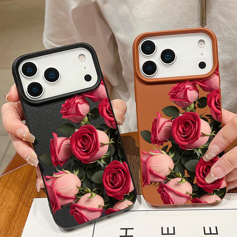 Luxury Rose Flower Phone Case For iPhone 17 Pro Max Funda iPhone 16 Pro Max 15 14 13 12 11 16e Air TPU Silicone Soft Cover Coque