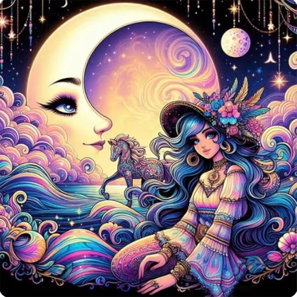 Mädchen 5DDIY Diamant Malerei Neue 2024 Volle Kreis Quadrat Tier Diamant Kunst Mosaik Stickerei Cartoon Fee Geschenk Hause Dekoration