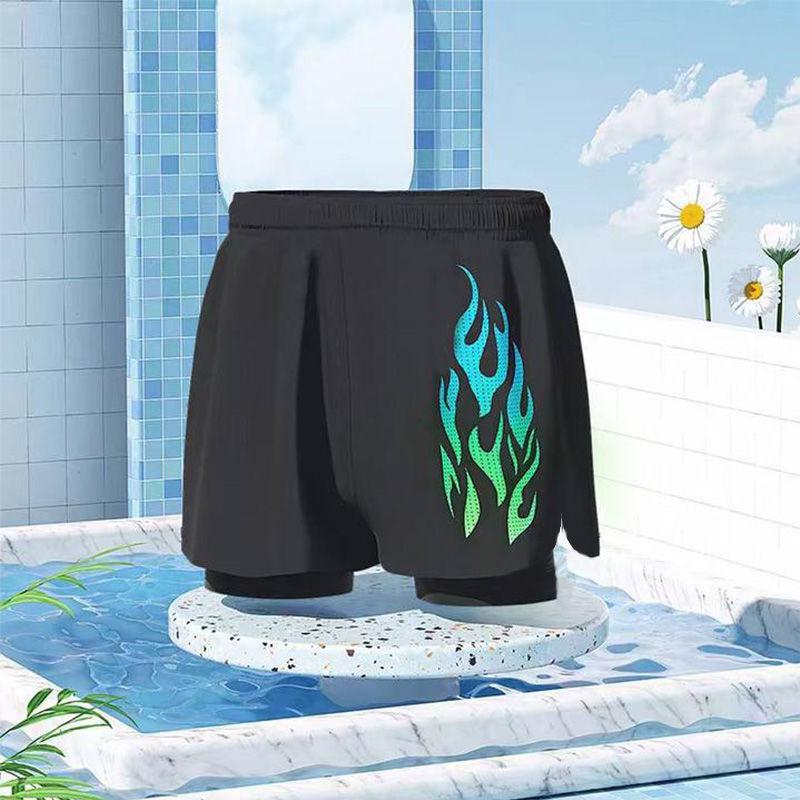 Men s Loose Fit Double-Layer Swim Shorts