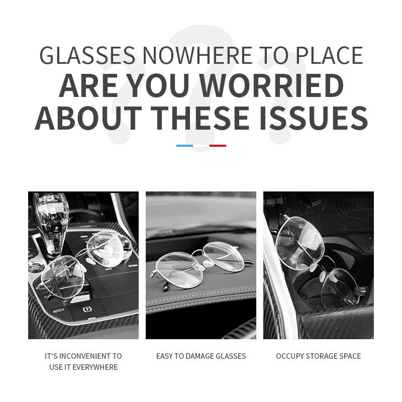 Universal Auto Sun Visor Glasses Holder Car Inside Accessories Sunglasses Clip Card Ticket Holder Stand Fastener Case Eyeglasses