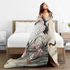 Chinese Style Crane Warm Soft Blankets Kids Adult Plush Throw Blanket Print Home Decor Flannel Bedspread Sofa Bed Cover