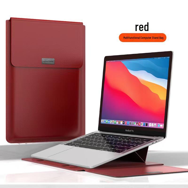 14" Leather Laptop Sleeve & Stand Compatible with MacBook & Huawei Notebooks