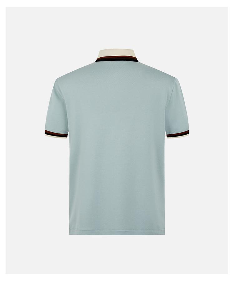 Brand Logo Striped Contrasting Spring and Summer Casual and Comfortable Men's Short Sleeved Polo Shirt