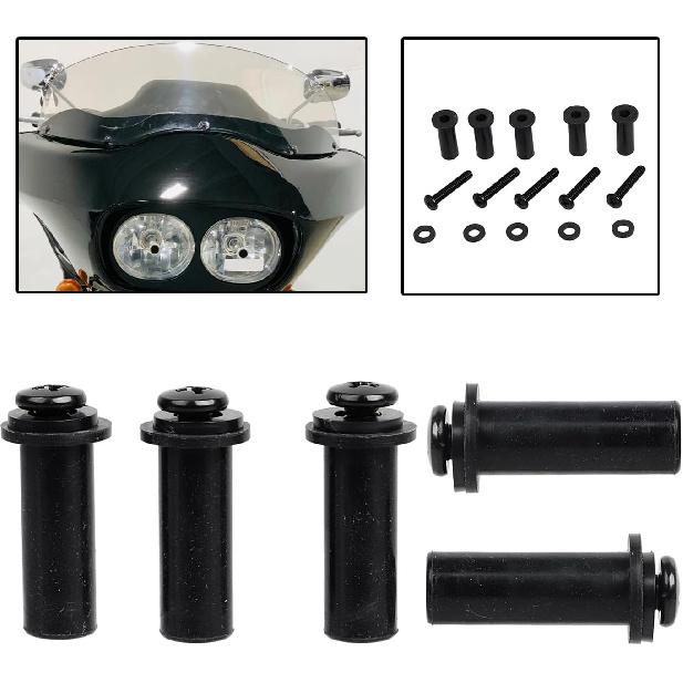 Motorcycle Black Windscreen Well Nut Bolt Screws Hardware Kit For Harley Road Glide FLTRU FLTRK 1998-2023