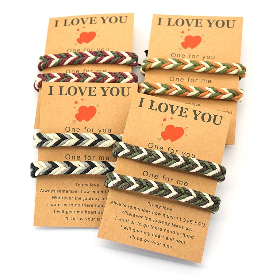 Ein für dich Ein für mich Partnerarmbänder Set 2 Stück Handgefertigt Geflochten Passende Armbänder Liebesschmuck Valentinstag Accessoires Joias