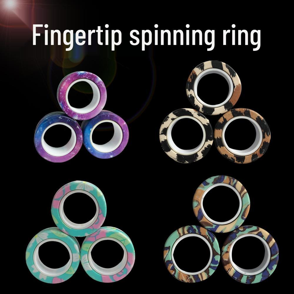 Army Green Graffiti Magnetic Ring Bracelet & Finger Spinner