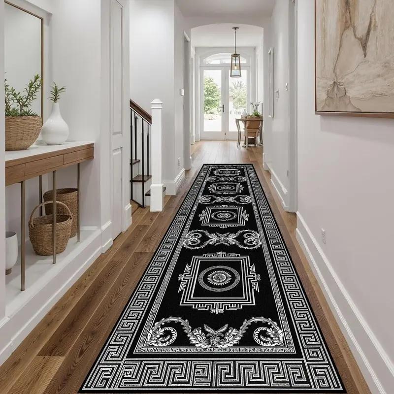 New Chinese-style Runner Rug Anti-slip and Stain-resistant El Corridor Floor Mat Bedroom Kitchen Rug Home Decoration