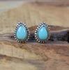 925 Sterling Silver Slipping Beauty Turquoise Stud Earrings Handmade Jewelry Gift For Her Boho Earrings