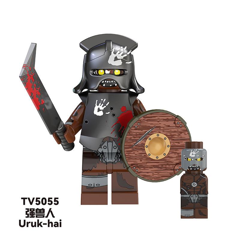 Big Movie Series TV6 Lord of the Rings TV6 Strong Orc TV6 Boy Assembled Building Block Toy Bag