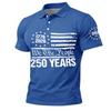 Men's Short Sleeve Polo Shirt 1776 2026 We The 250 Years Print Classic Fit Button Down Collar Top