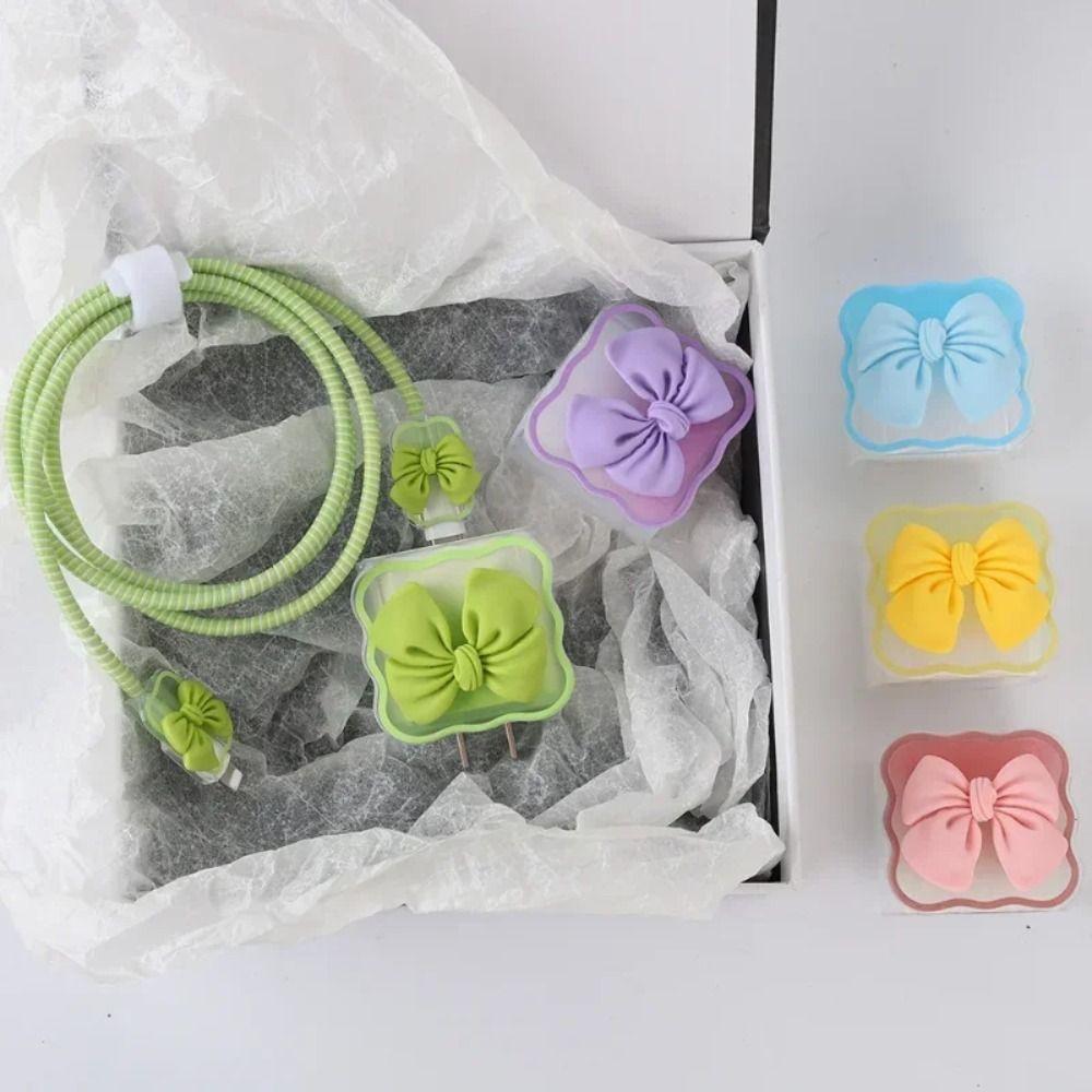 3D Bow Data Cable Pack Protection Sleeve Charger Cord Protector Cable Organiser  Charger Cable
