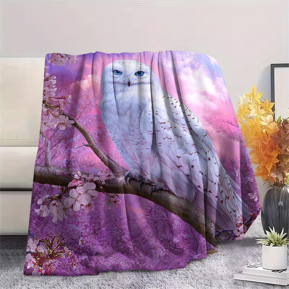 Flanelová deka s potiskem soviček, Vysoce kvalitní, Pohodlná pro všechna roční období, Domácí dekorace, Teplo a pohodlí, Perfektní jako vánoční dárky