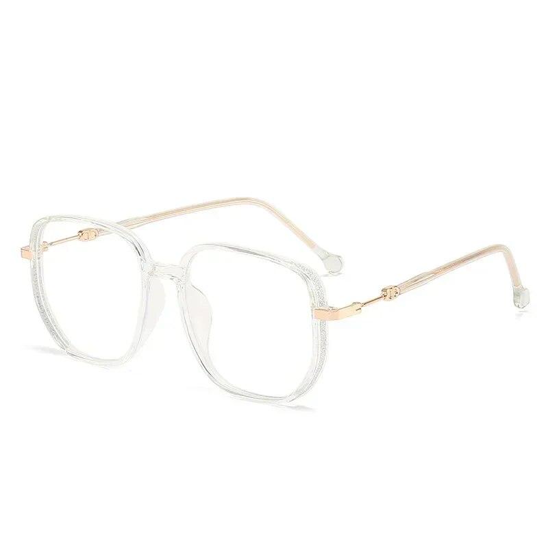 Vintage Square Glitter Frame Anti-blue Glasses Women Fashion Optical Eyewear Eyeglasses