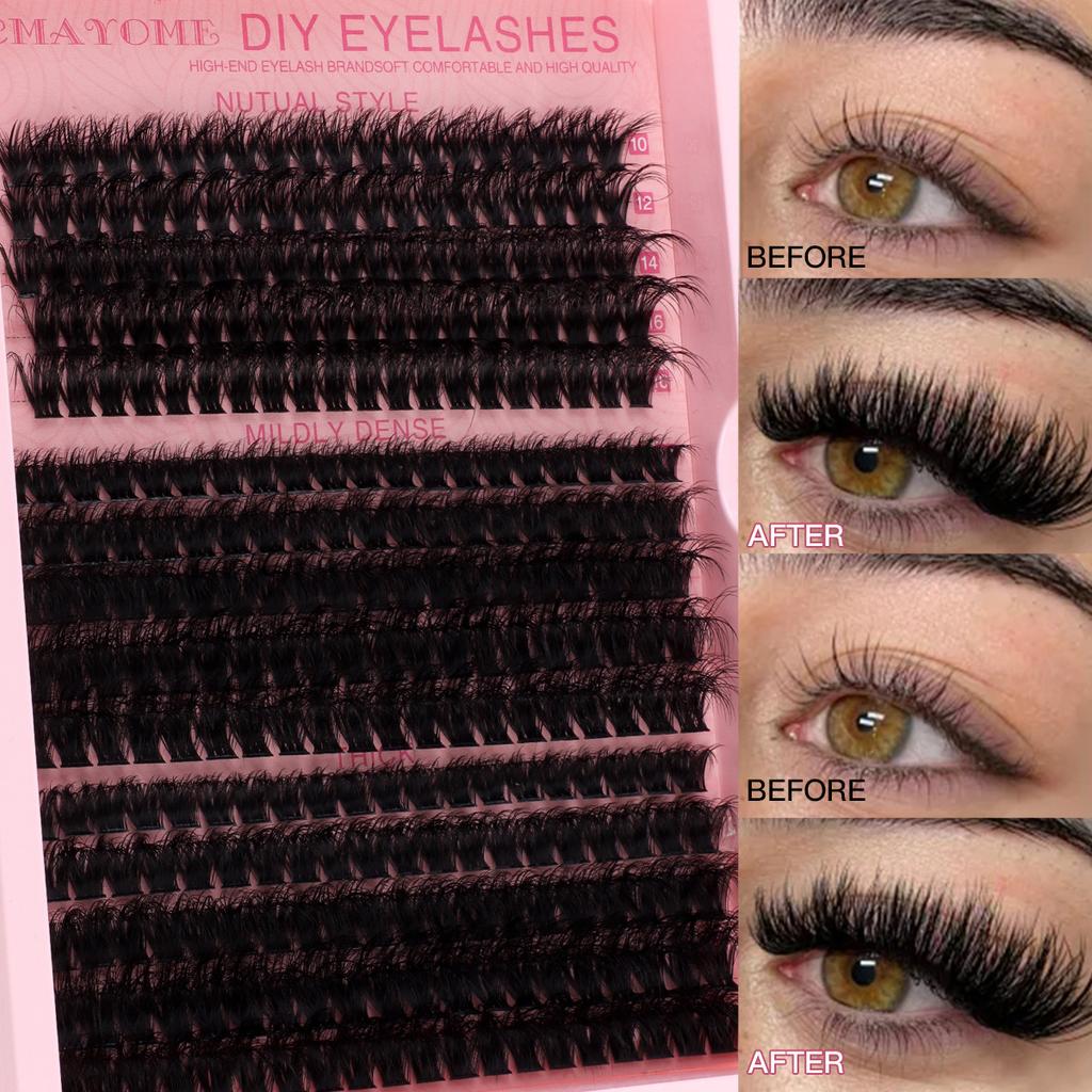 D Song Single Tuft False Eyelashes Natural Thick Diy Segmented 10-18Mm Eyelashes