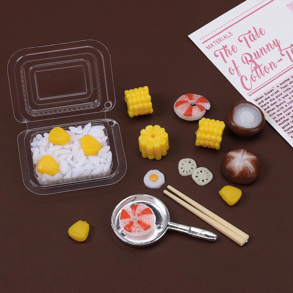 DIY Resin Play Food Accessories: Corn, Shrimp, Cream Glue, Hair Clip Figurines