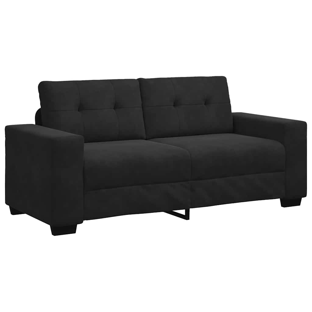 Two Seater Sofa Black 180x77x82 cm Velvet