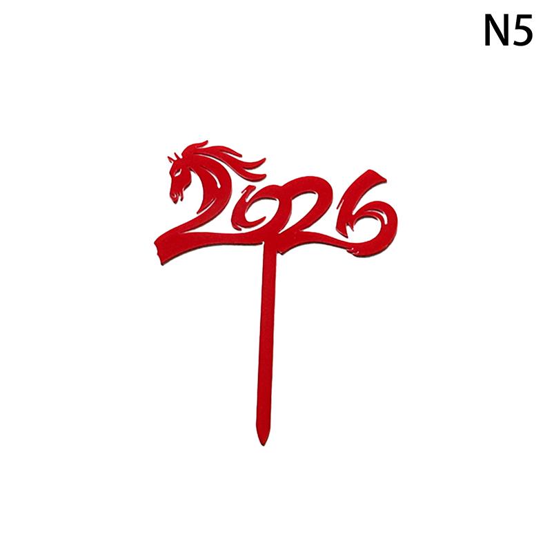 2026 Happy New Year Party Cake Topper Decoration Gold Acrylic Dessert Flag Kids New Year Xmas Gift Cake Topper Baking Supplies