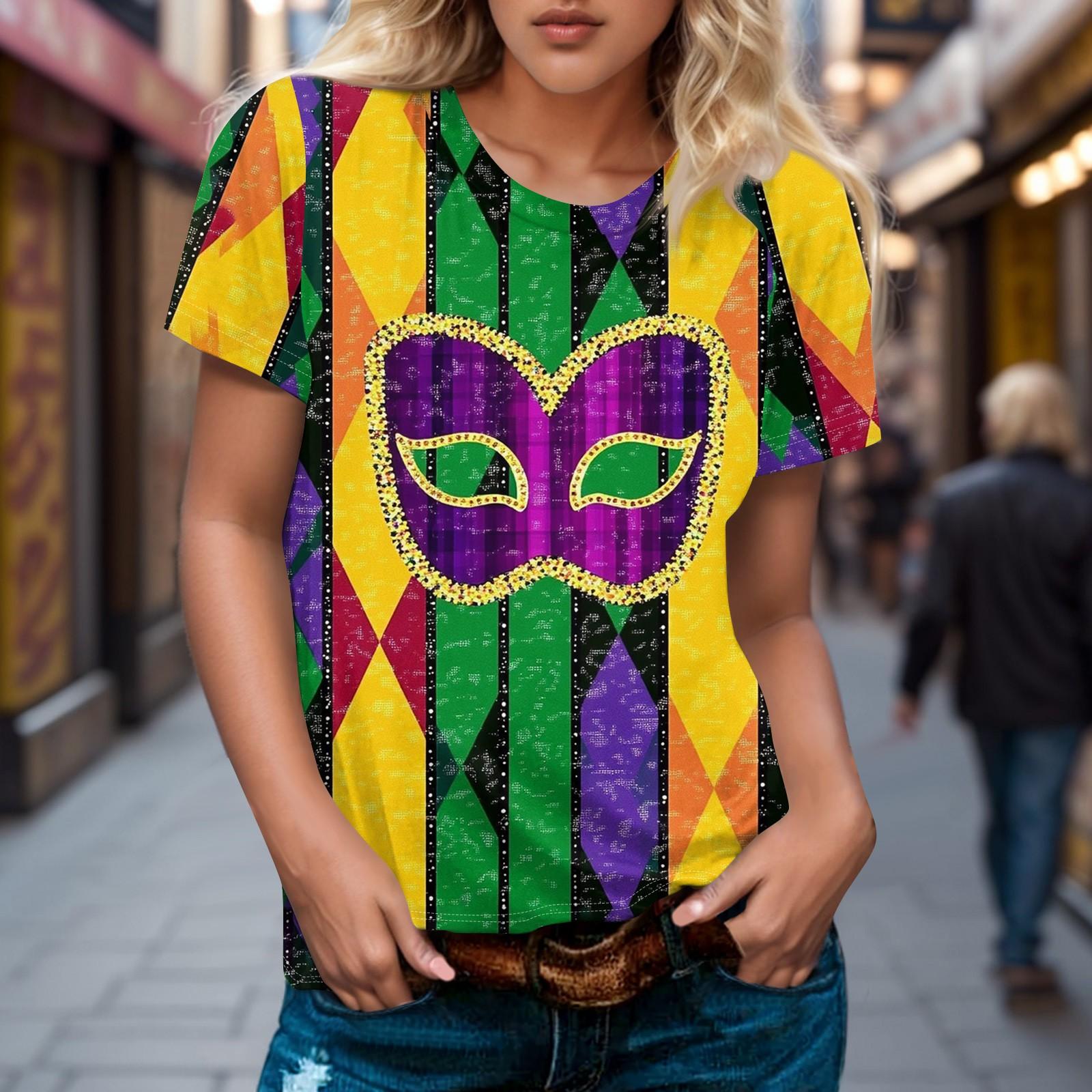 

Женская повседневная футболка с коротким рукавом и круглым вырезом с принтом M