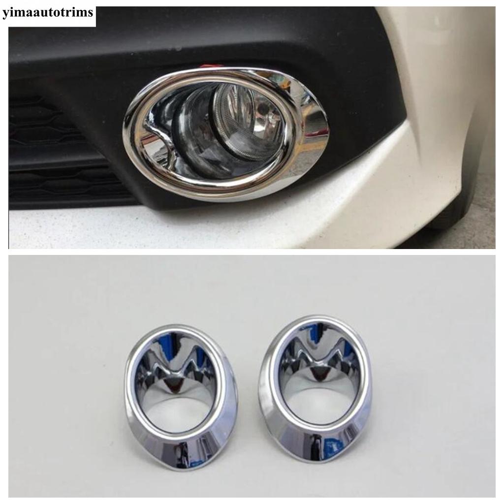 Front Rear Bumper Fog Lamp Light Eyebrow Eyelid Decoration Cover Trim Car ABS Chrome Accessories For Honda Civic 2016 2017 2018 Front Fog Ring