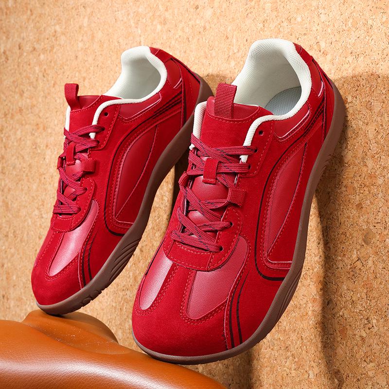 Retro German Training Style Men s Barefoot Sports Shoes - Wide Fit, Large Size, Casual Outdoor Hiking  Travel Sneakers 40 красный