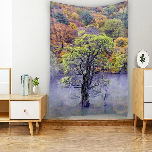 Natural landscape printed tapestry wall decoration hippie psychedelic bohemian room aesthetic art decorative hanging cloth