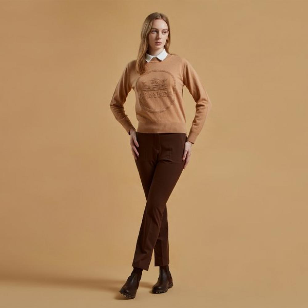 Lambda Women Golf Longline Slit Pants Cinnamon Brown 62611