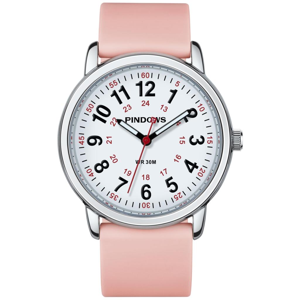 PINDOWS Unisex Analog Quartz Watch for 30m Water Military Time Luminous Dial for Easy Visibility Women's Watch, Students, Resistant, Display,