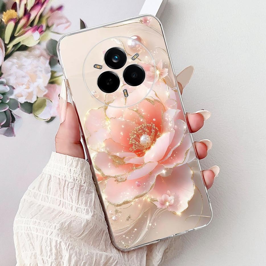 For Realme 14 Pro Plus Case RMX5051 Beautiful Flowers Painted Cover Soft Silicone Case For Realme 14 Pro Realme14 Pro+ 5G Fundas