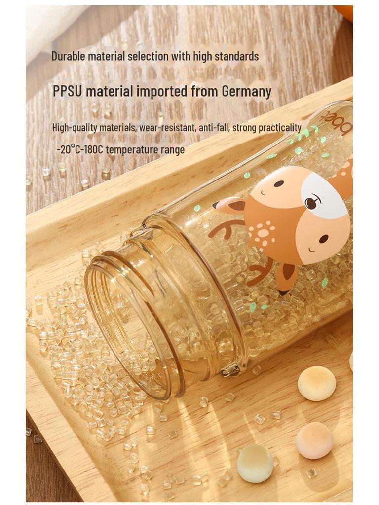 Baby Elephant PPSU Straw Bottle with Handle for 1+ Year Olds - Anti-Colic Design