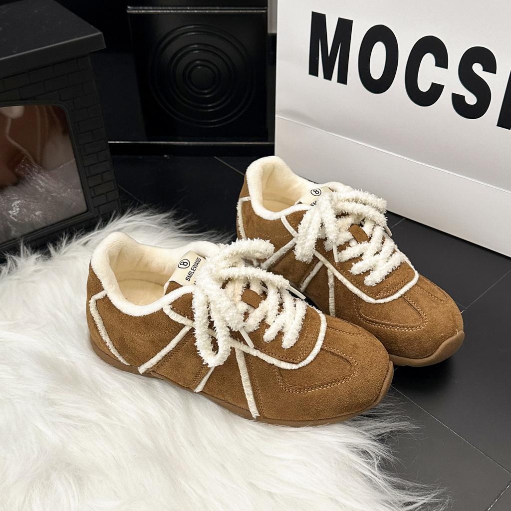 Retro lässige flauschige Schuhe Plüsch Deutsche Trainingsschuhe Damen 2025 Herbst und Winter neu Merad Forrest Schuhe thermische Baumwollschuhe