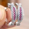 Brilliant Four Color Option Zircon Cross Twisted Hoop Earrings for Women Daily Wear and Party