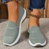 2026 Breathable Wedge Heel Loafers Women Spring Summer Slip On Knitted Sports Shoes Woman Anti Slip Soft Sole Walking Lady Shoes