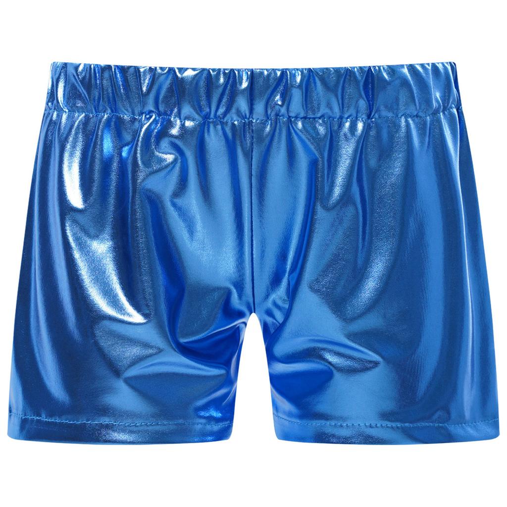 Pantaloncini da Ballo Metallici per Ragazze Vita Elastica Design Scintillante Costume di Scena Fondo