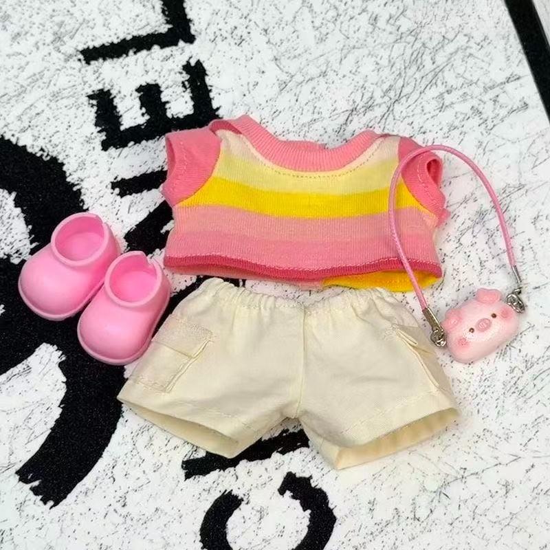 For 15/17Cm Labubu Doll Pink Clothing Set Labubu Keychain 3.0 Girl Cute Skirt Clothes Designer Diy Plaything Accessories Birthday Present