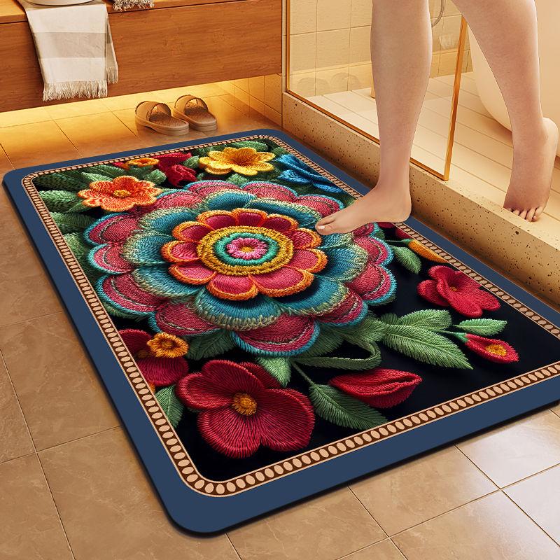 Entrance Mat Bathroom Entrance Door Mat Non Slip Absorbent Wear-resistant Floor Mat Kitchen Mat