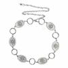 Hanging Rhinestone-plated Pearl Inlaid Metal Waist Chain Bohemian Retro Hollow Engraved Alloy Belt Vacation Match