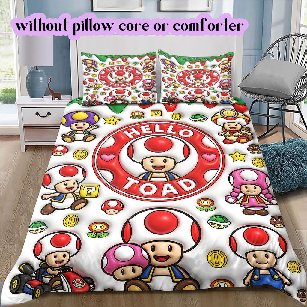 Mario anime character Soft and Comfortable Duvet Cover, Children's Bedding Set Gift, Extra Large Size, Various Sizes Available