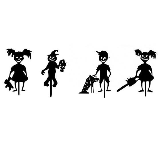 New Metal Iron Art Ghost Little Devil Halloween Garden Stake