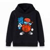 Kids Boys Girls Pullover Hoodie, Cool Cartoon Graffiti Basketball Character Print Casual Long Sleeve Hooded Sweatshirt for Hip Hop Street Style School