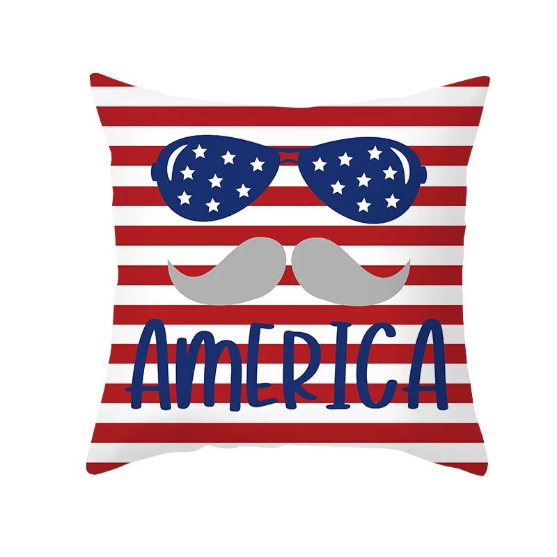 USA July 4th Independence Day Gifts Sofa Decor Throw Pillow Case Home Decorative Cushion Cover Fireworks Printed Pillows Cover