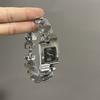 Temperament Fashion Retro Classic Gold Alloy Square Watch Diamond Hollow Bracelet Ladies Watch