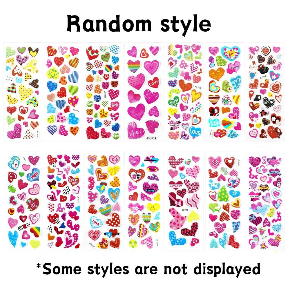 6/12/24pcs 3D Love Bubble Stickers Cartoon DIY Scrapbook Photo Album Decoration Creative Gifts Cute Stationery School Awards YMY