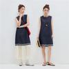 Giordano Women's Embroidered Denim Vest Dress