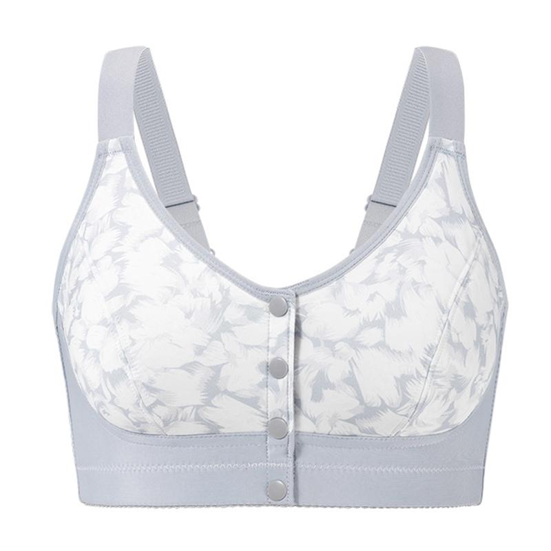 

CINOON Women s Sexy Front-Closure Bra Adjustable Straps Wire-Free Lingerie Printed Plus Size Comfort Bra S-6XL 6XL сірий колір