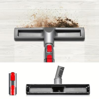 Premium-Pferdehaar-Bodenbürstenaufsatz für Dyson V6 V7 V8 V10 V11 V15 DC59 & Mehr Langlebiger Kunststoffgriff mit Rotes Borstenkopf